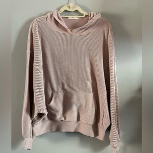 Talulah Anthro balloon sleeve ribbed hoodie top sz small